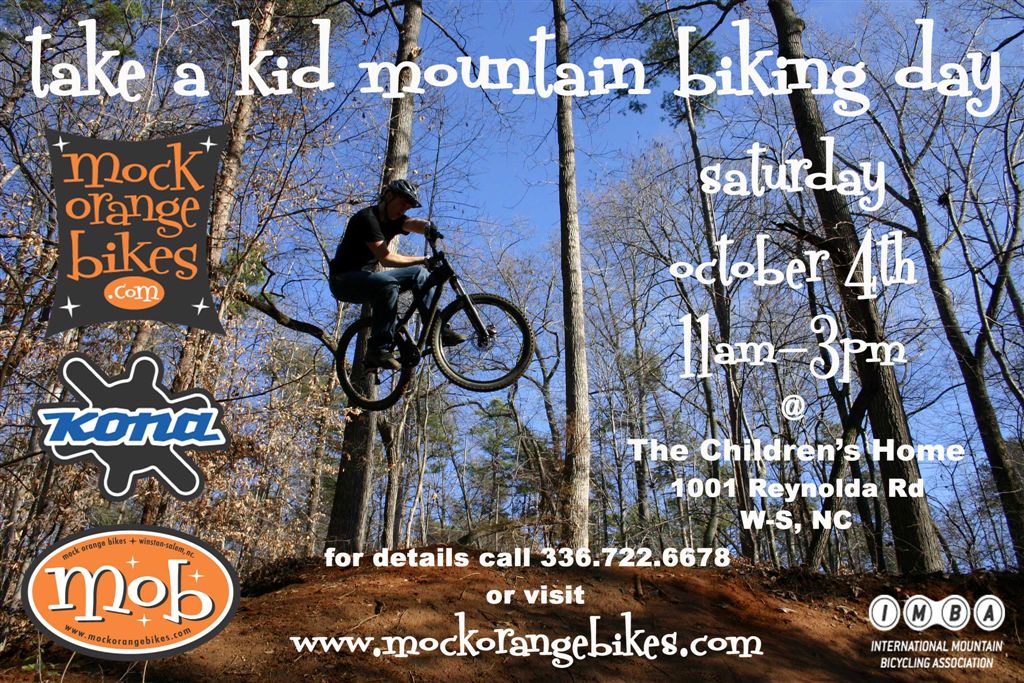 October 4th, Take a Kid Mountain Biking Day