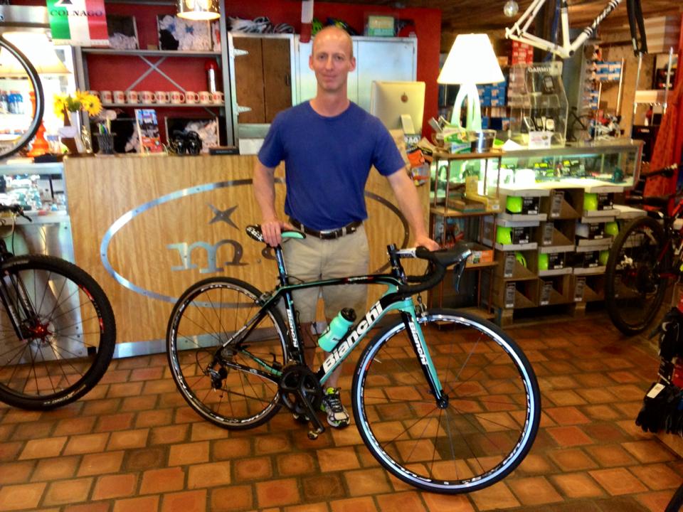 Buck with his new BIANCHI INFINITO CV!