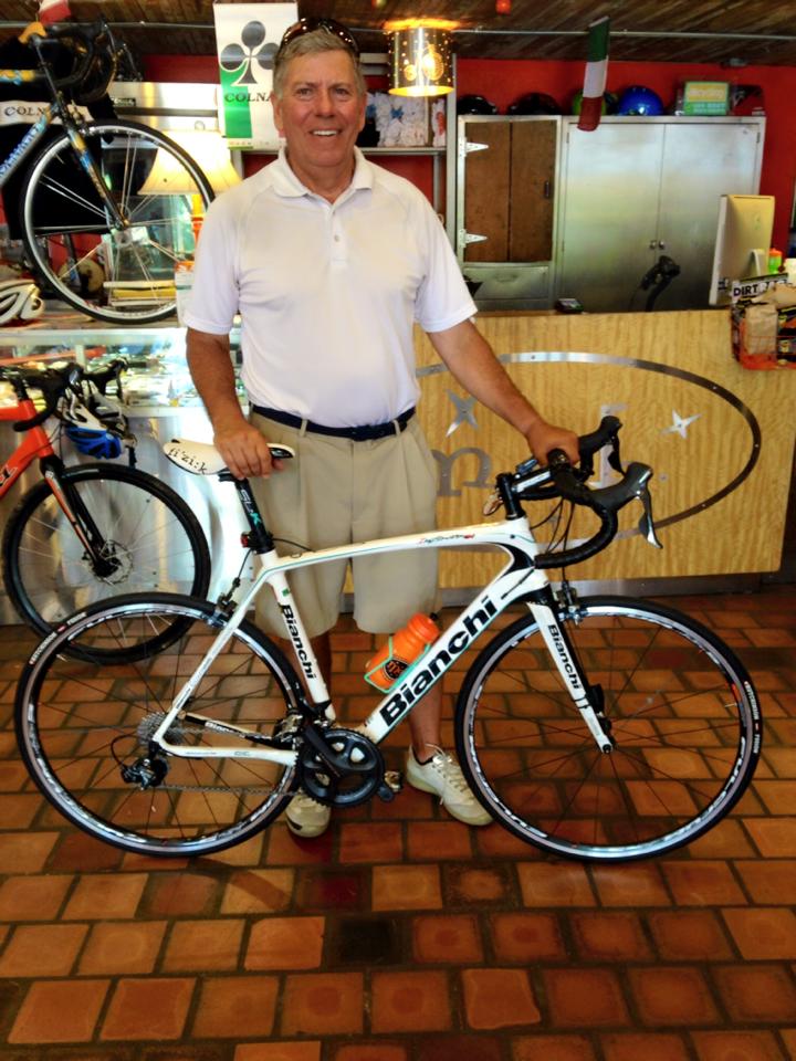 Roger with his new BIANCHI IMFINITO CV! Looking Good!