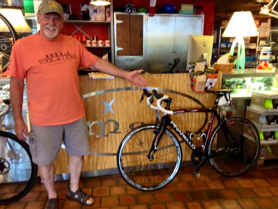 Larry with his customized PINARELLO MARVEL! Looking Good!