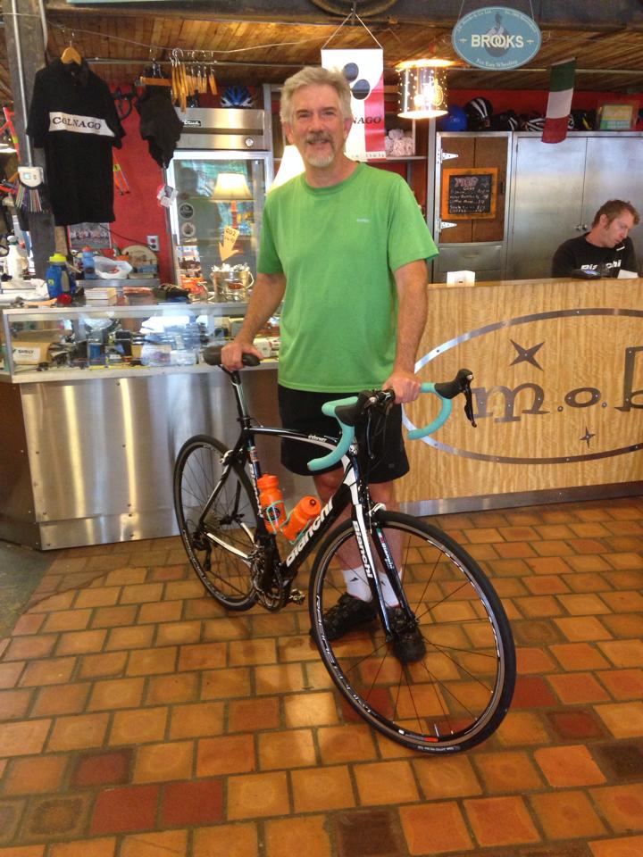 Kevin with his new Bianchi Intenso! Looking Good!