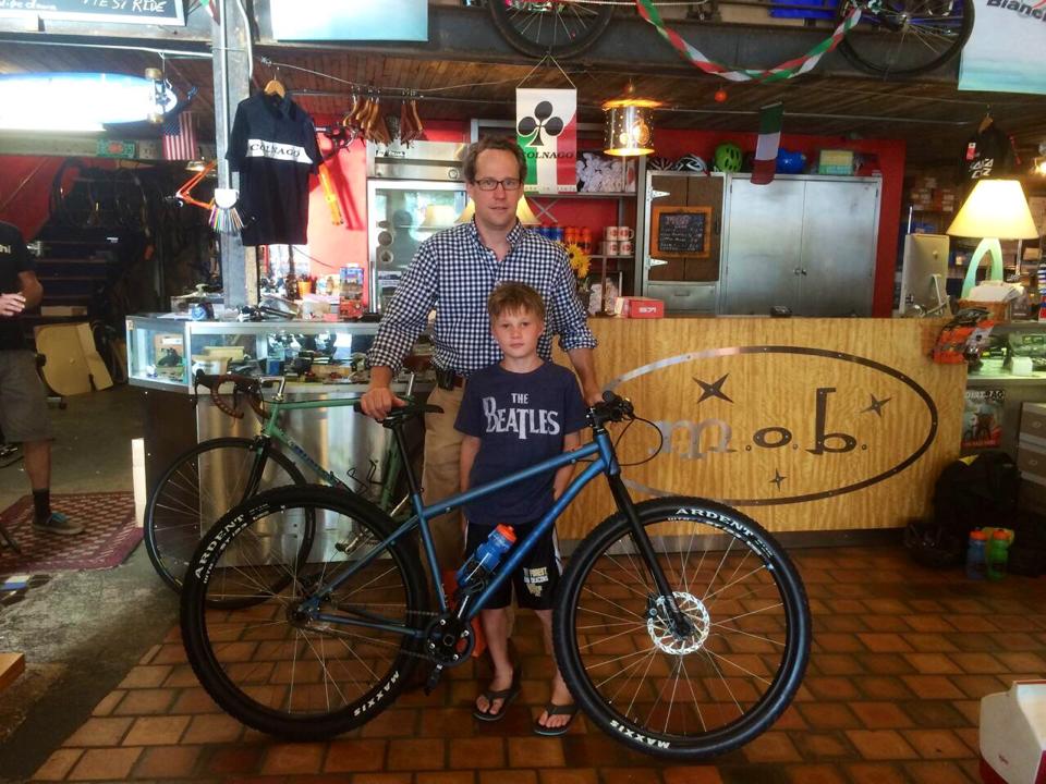 Clark and his son, Bowman, with Clark’s new KONA UNIT! Looking Good!