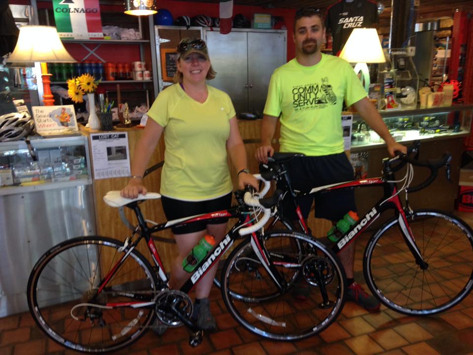 Candy and John with their new Bianchi Vertigos! Looking Good!