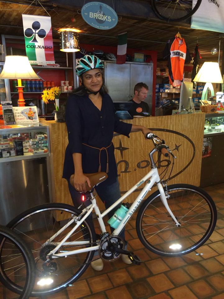 Alpha with her new Bianchi Cortina! Looking Good!