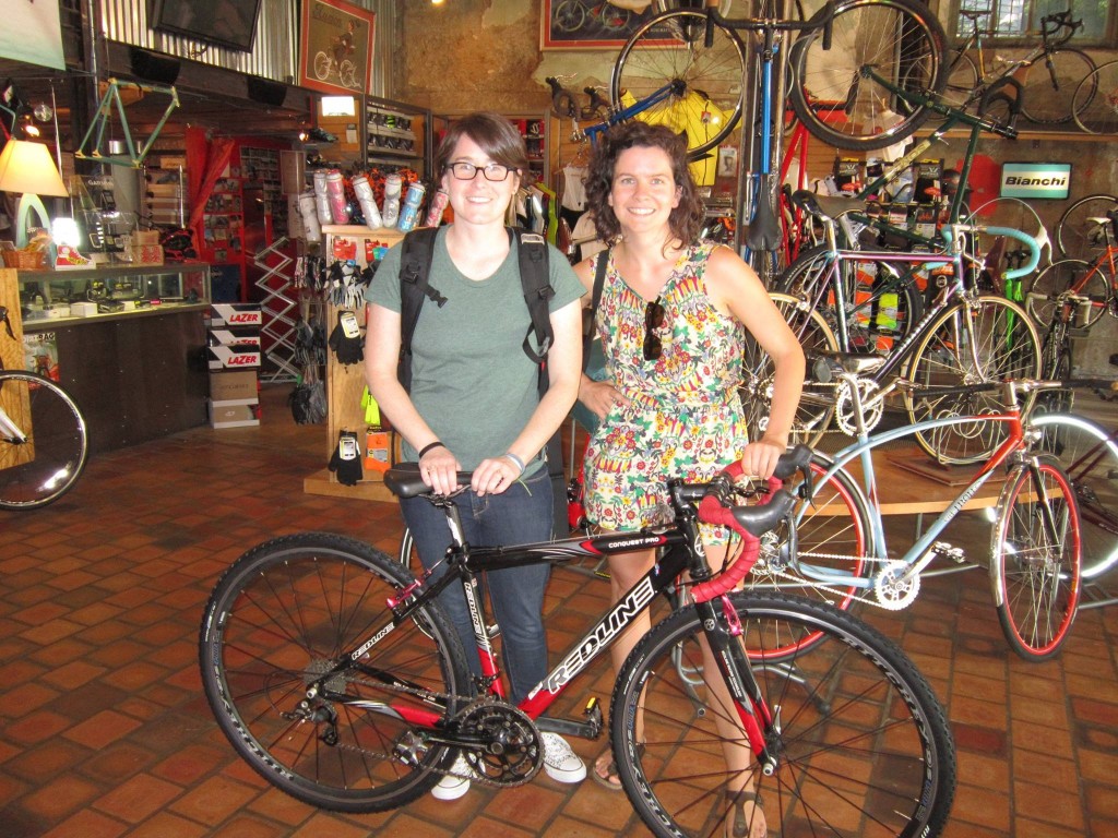Alexis and Julia with Alexis’s Redline Cyclo Cross Bike! Looking Good!