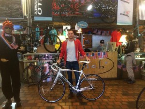 Chase with his new Bianchi Via Nirone 7! Looking Good!