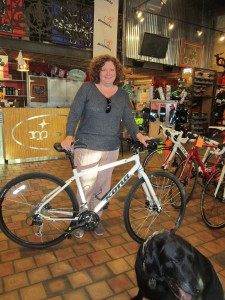 Griffin with her new Kona Dew Plus. Looking Good!