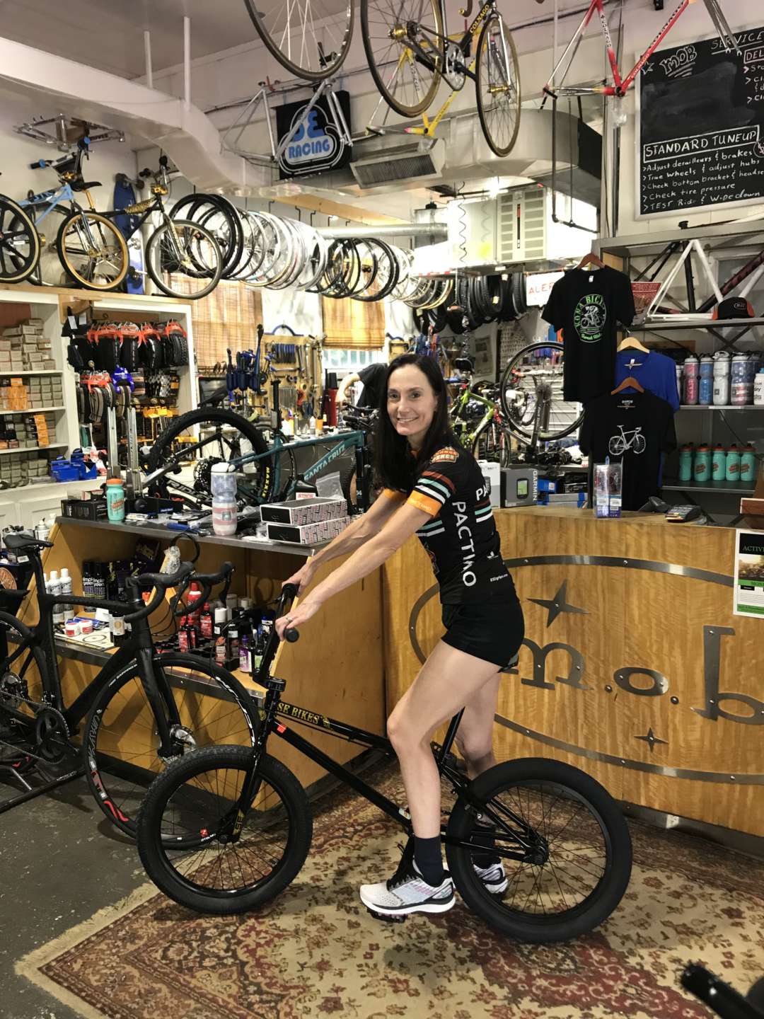 Lisa on her new SE Bikes Gaudium